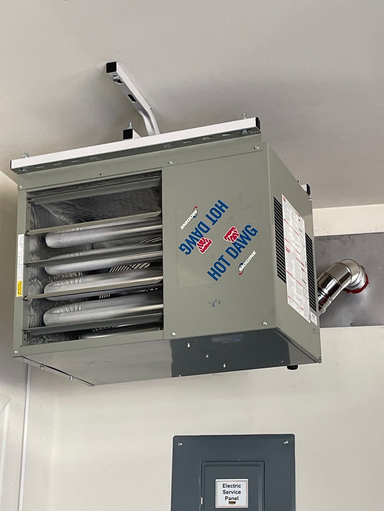 Gas garage heater install in Zimmerman